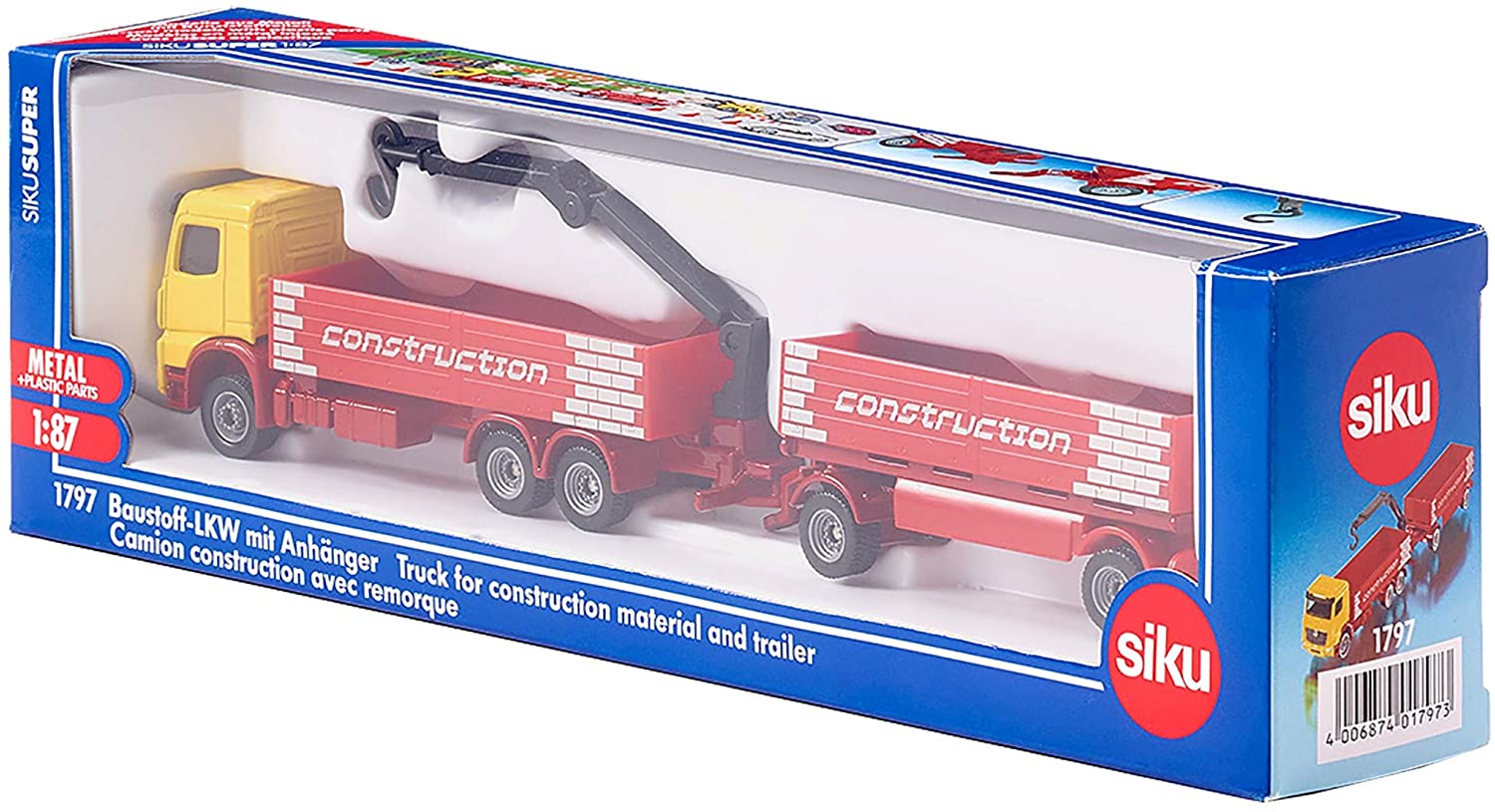 SIKU 1797 CAMION CON RIMORCHIO + GRU SCALA 1/87