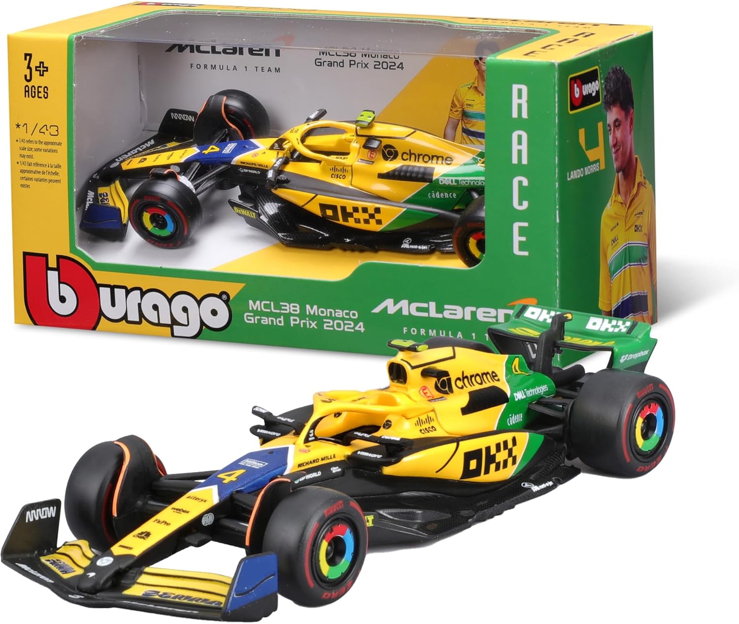 BURAGO 1838214S F1 MCLAREN MCL38 SPECIAL LIVREA SENNA SCALA 1/43
