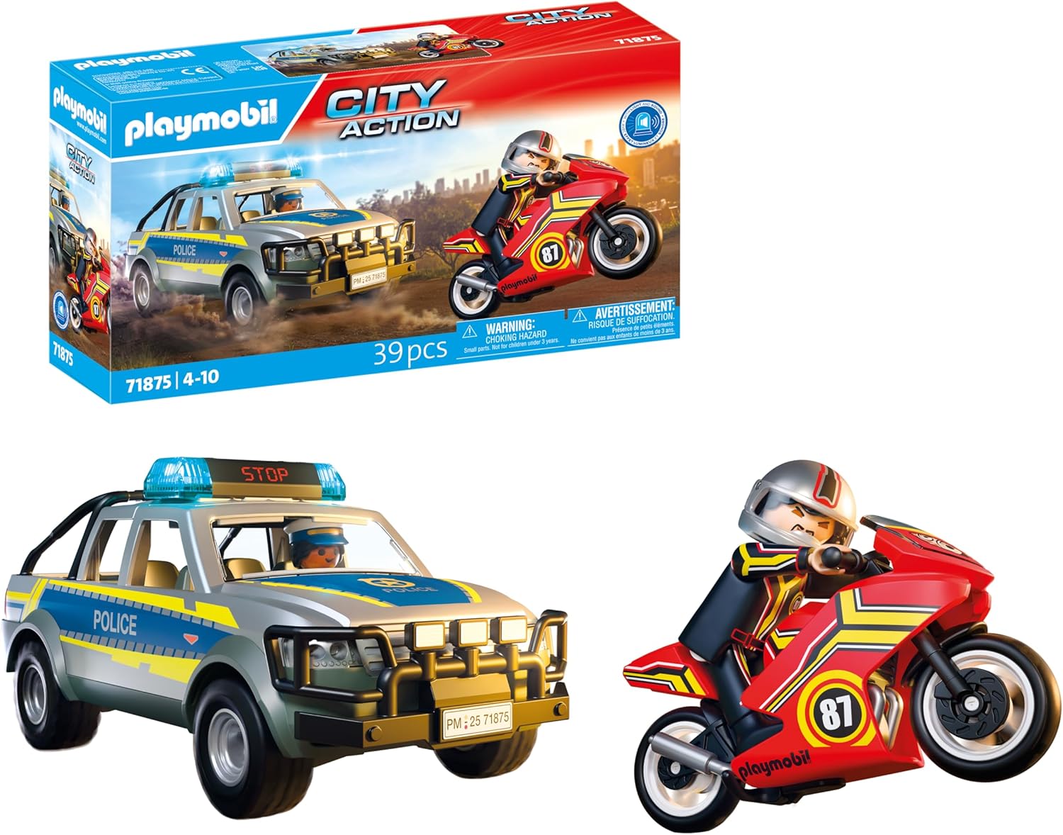 PLAYMOBIL 71875 INSEGUIMENTO CON PICK UP DELLA POLIZIA