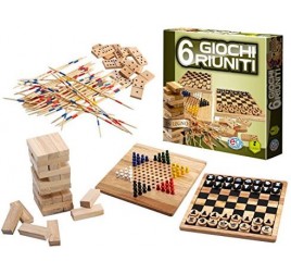 SPINMASTER 6037248 SEI GIOCHI RIUNITI IN LEGNO