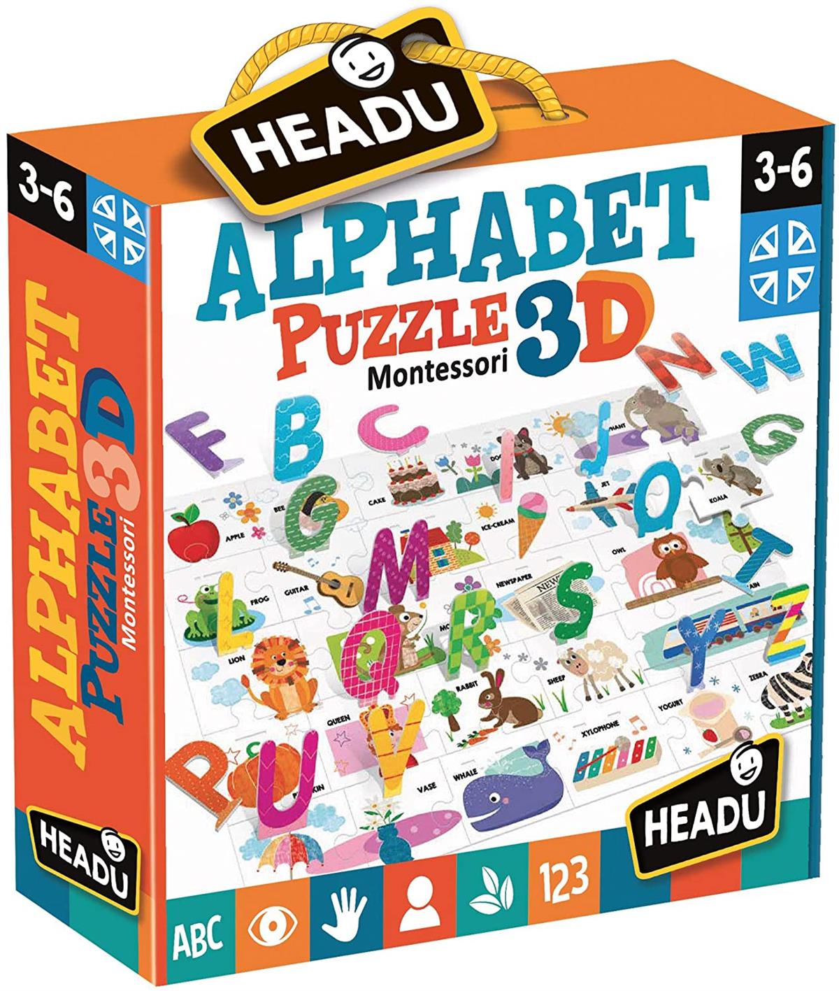 HEADU IT20973 MONTESSORI ALPHABET PUZZLE 3D