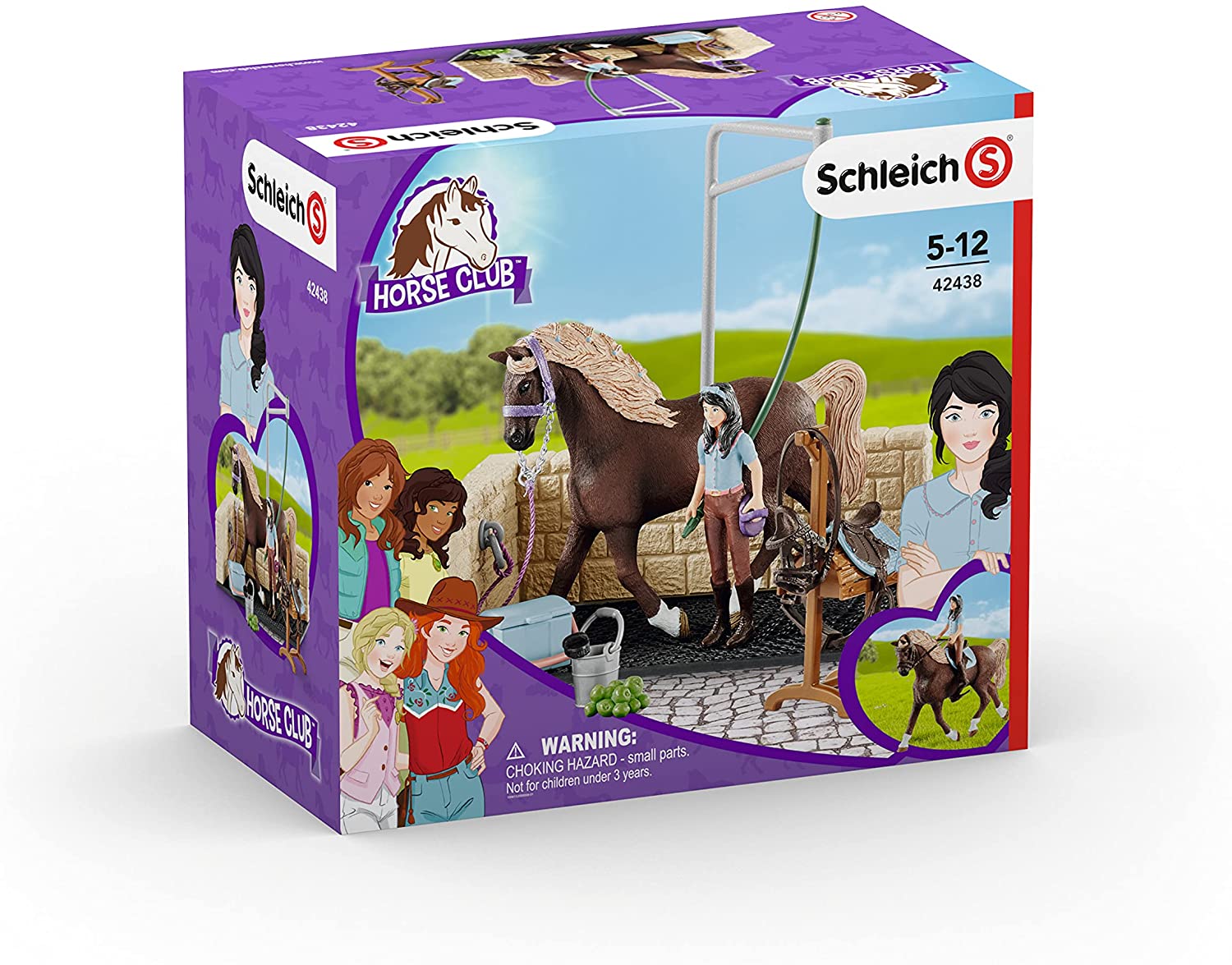 SCHLEICH 2542438 ZONA LAVAGGIO CON EMILY E IL SUO CAVALLO LUNA