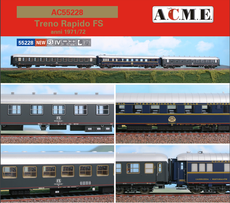 ACME 55228 CAROZZE TRENO RAPIDO FS