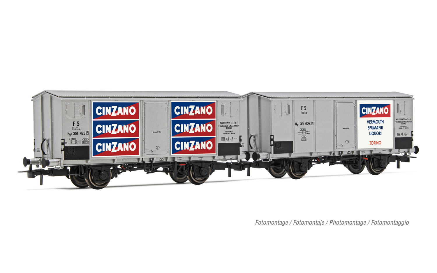 HORNBY HR6606 FS SET 2 CARRI REFRIGERATI "CINZANO"