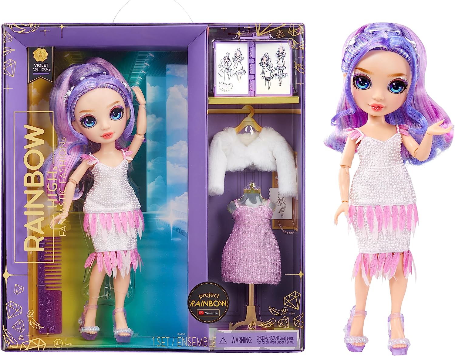 MGA 587385 RAINBOW HIGH FANTASTIC FASHION DOLL PURPLE