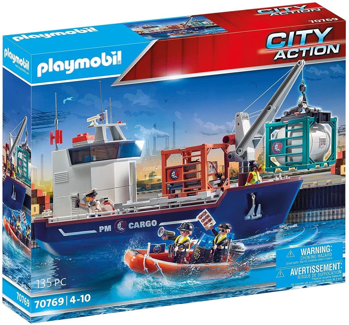 PLAYMOBIL 70769 NAVE DA CARICO CON CONTAINER