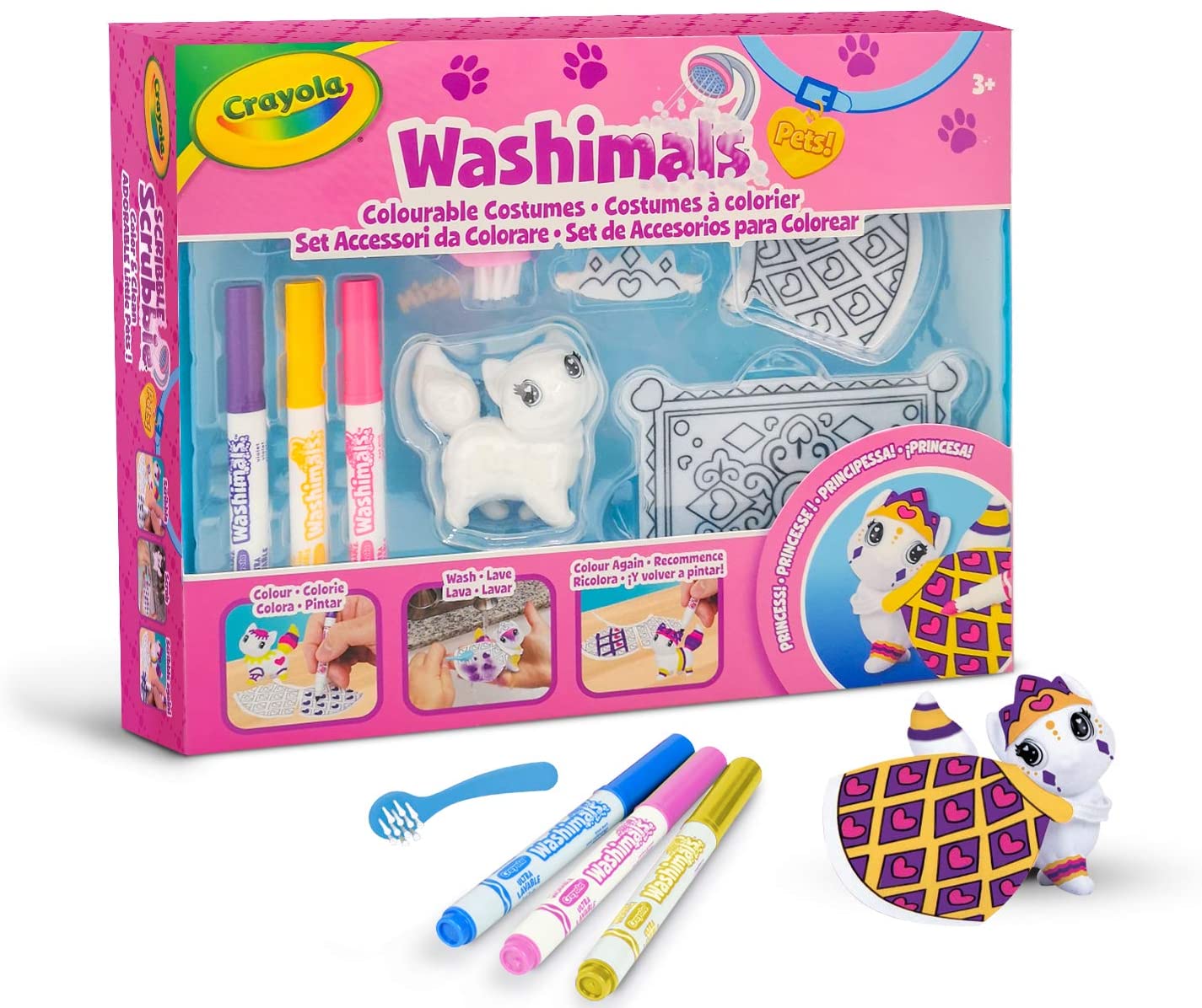 CRAYOLA 747436 WASHIMALS ACCESSORI DA COLORARE PRINCIPESSA