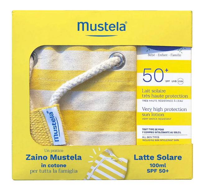 MUSTELA LATTE SOLARE SPF50+ CON ZAINO