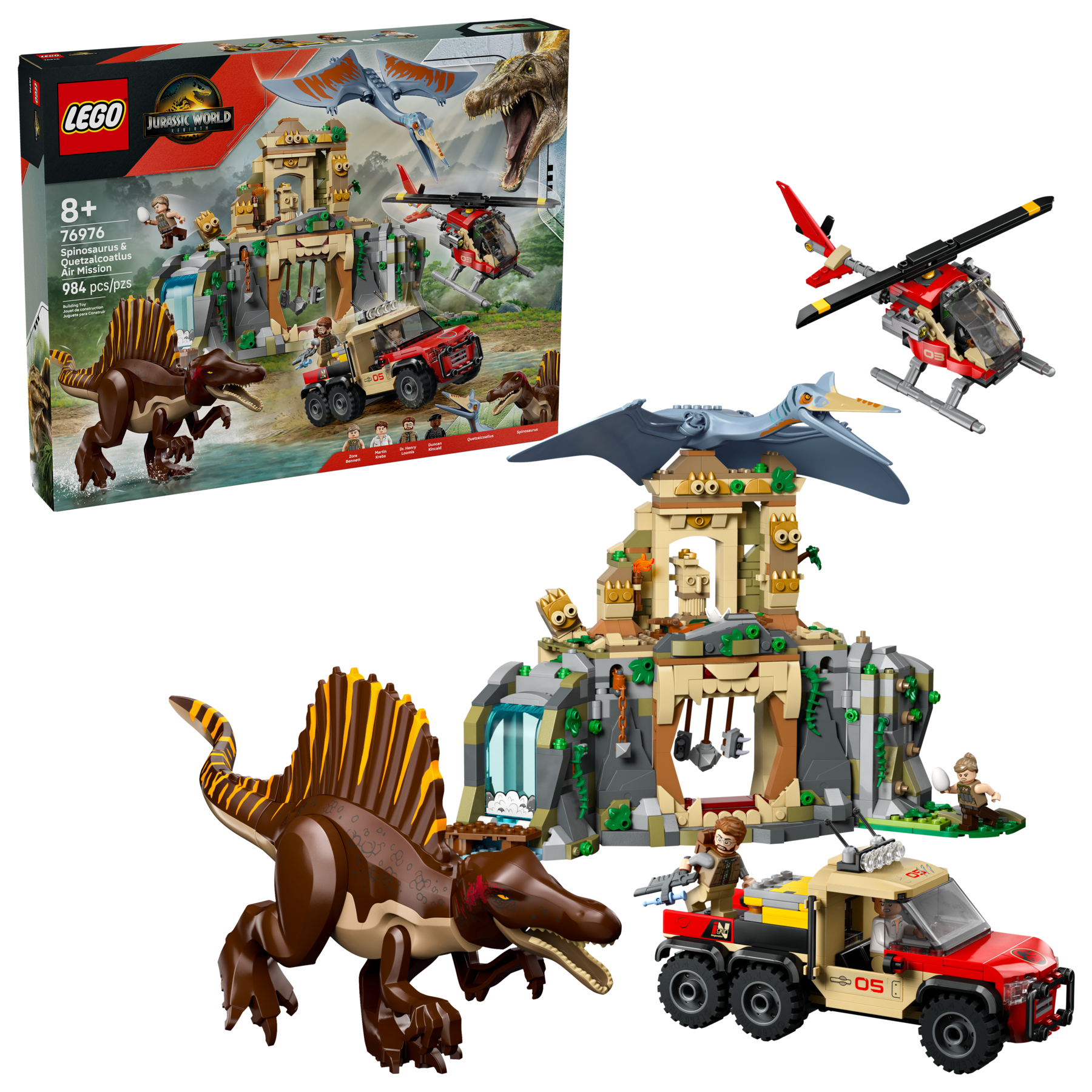 LEGO 76976 MISSIONE AEREA CON SPINOSAURO E QUETZACOATLUS JURASSIC WORLD