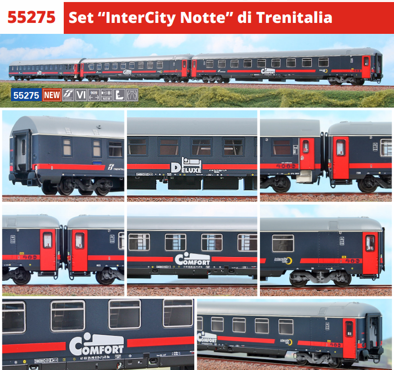 ACME 55275 SET "INTERCITY NOTTE" DI TRENITALIA