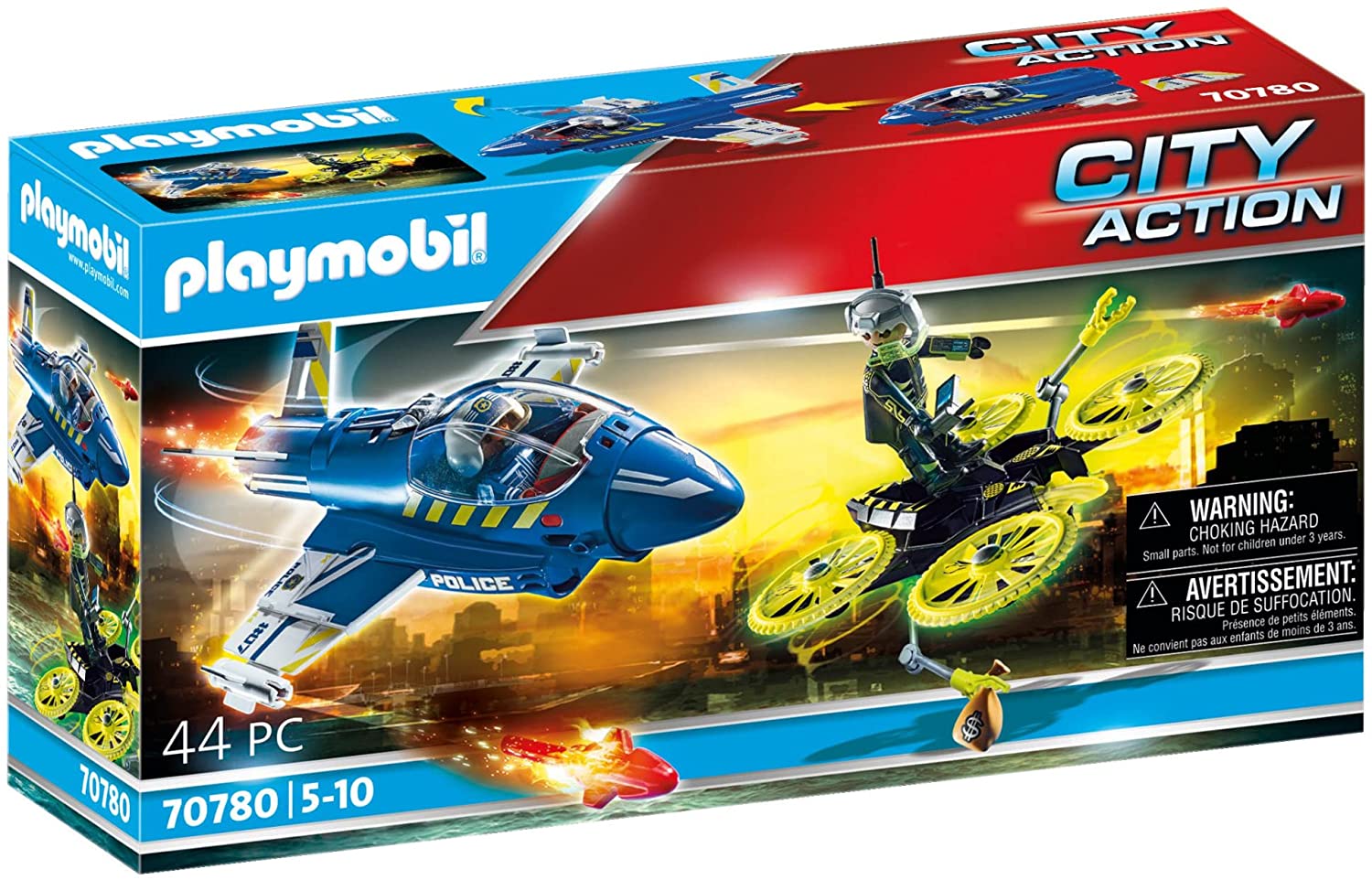 PLAYMOBIL 70780 JET DELLA POLIZIA E DRONE