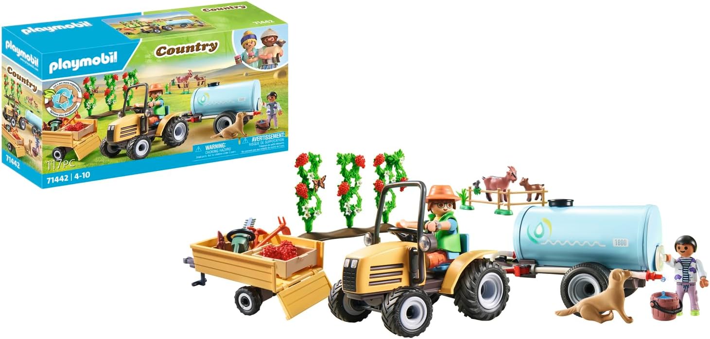 PLAYMOBIL 71442 TRATTORE CON RIMORCHIO E CISTERNA