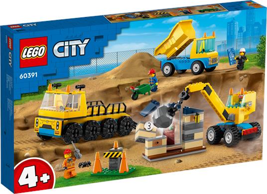 LEGO 60391 CAMION DA CANTIERE E GRU CON PALLA DA DEMOLIZIONE CITY