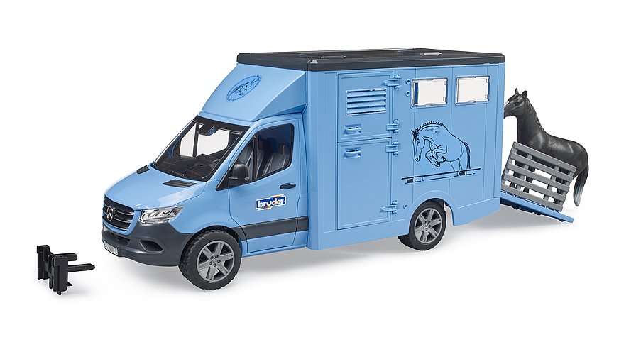 BRUDER 02674 SPRINTER TRASPORTO ANIMALI CON 1 CAVALLO