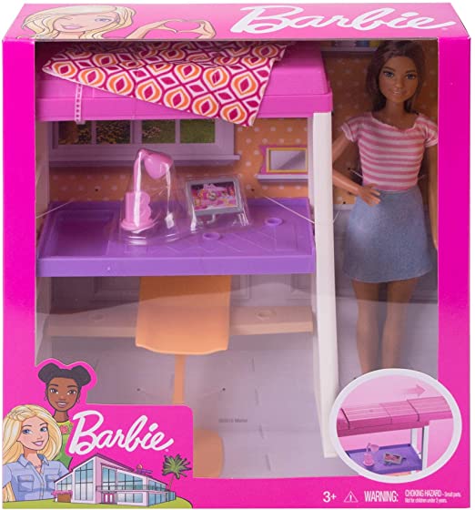 MATTEL FXG52 BARBIE PLAYSET CAMERA DA LETTO CON SCRIVANIA