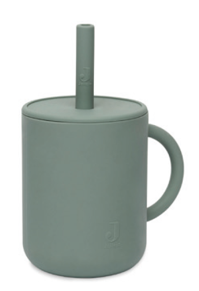 JL BICCHIERE CON CANNUCCIA SILICONE ASH GREEN