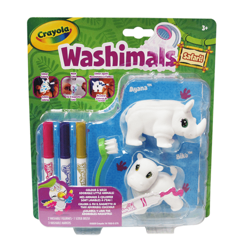 CRAYOLA 747365 WASHIMALS SAFARI SET RICARICA RINOCERONTE & IPPOPOTAMO