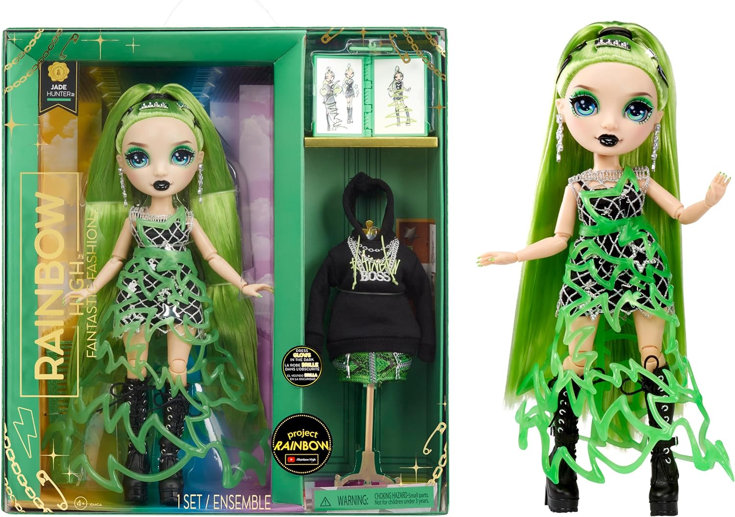 MGA 583761 AINBOW HIGH FANTATIC FASHION DOLL GREEN