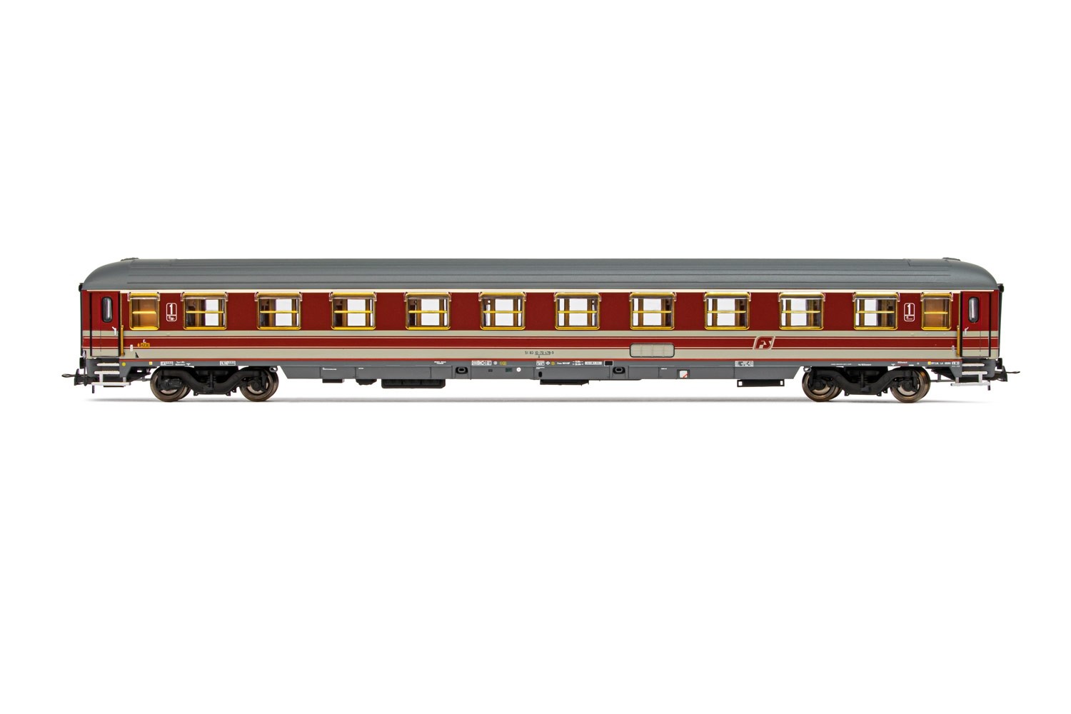 HORNBY HR4252 FS CARROZZA TIPO UIC-X '82 DI 1^ CLASSE LIVREA ROSSO FEGATO