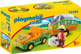 PLAYMOBIL 70182 VEICOLO ZOO CON RINOCERONTE 1,2,3