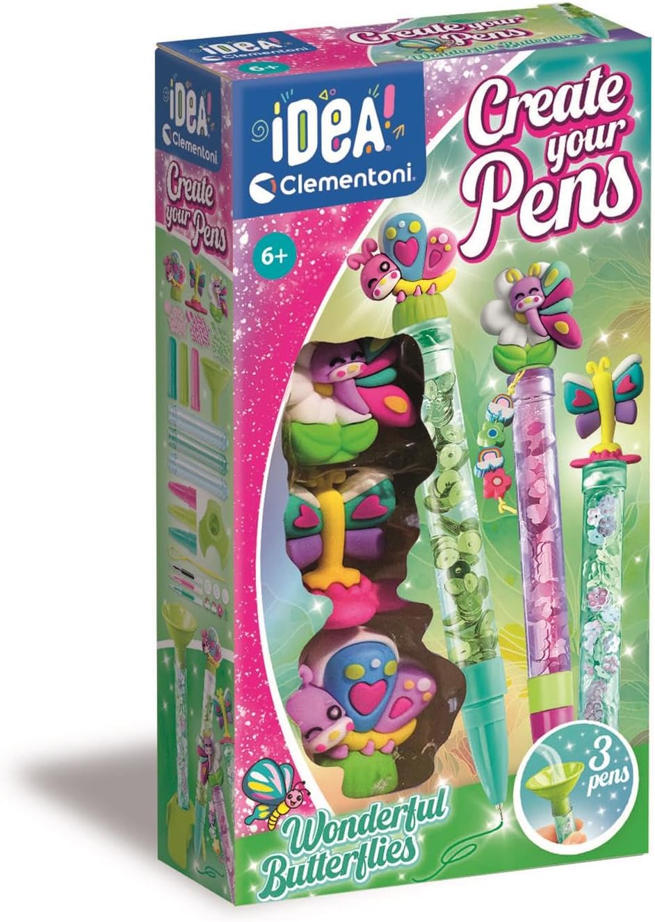 CLEMENTONI 18873 CREATE YOUR PENS WONDERFUL BUTTERFLIES