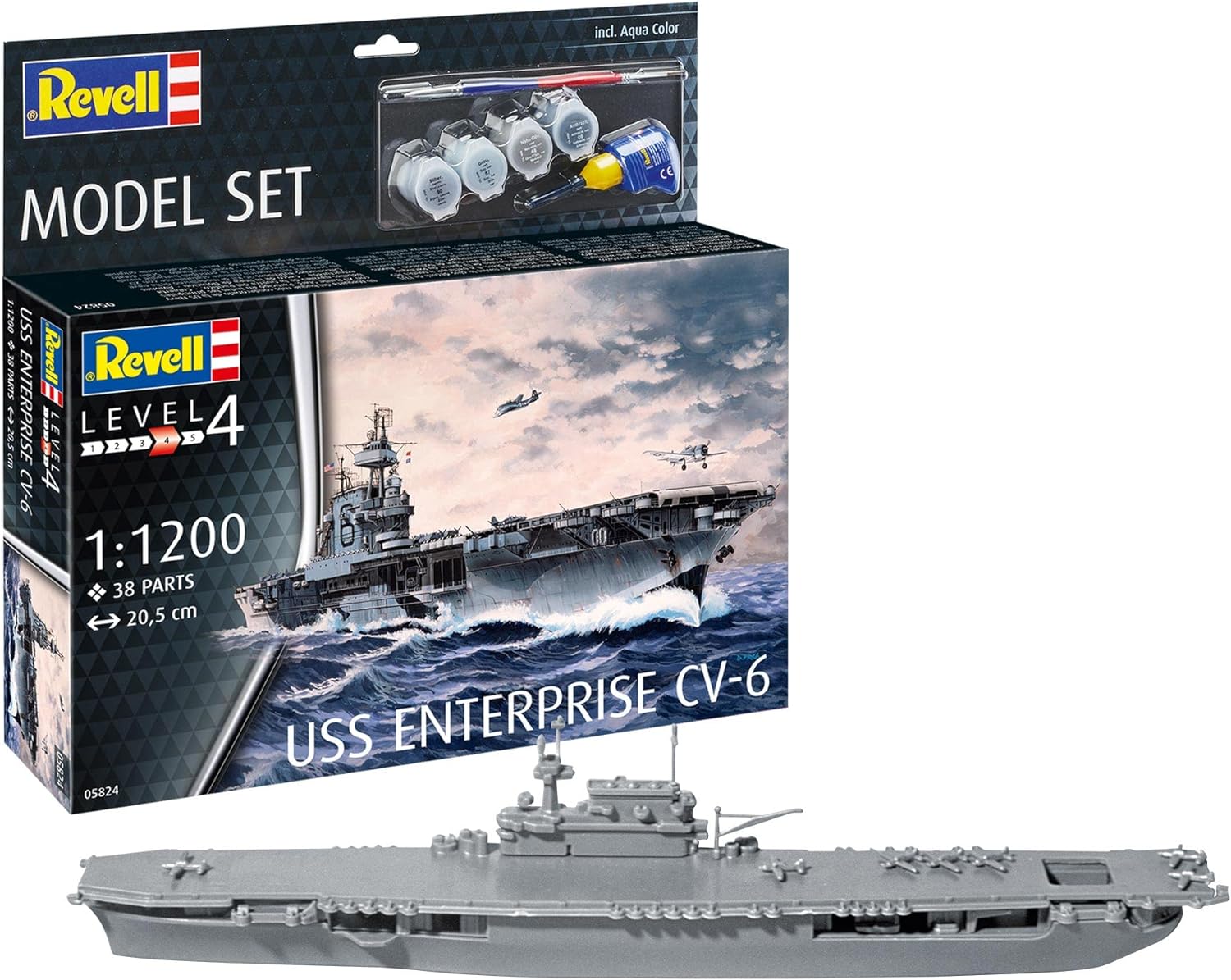 REVELL 65824 KIT DI MONTAGGIO USS ENTERPRISE SCALA 1/1200