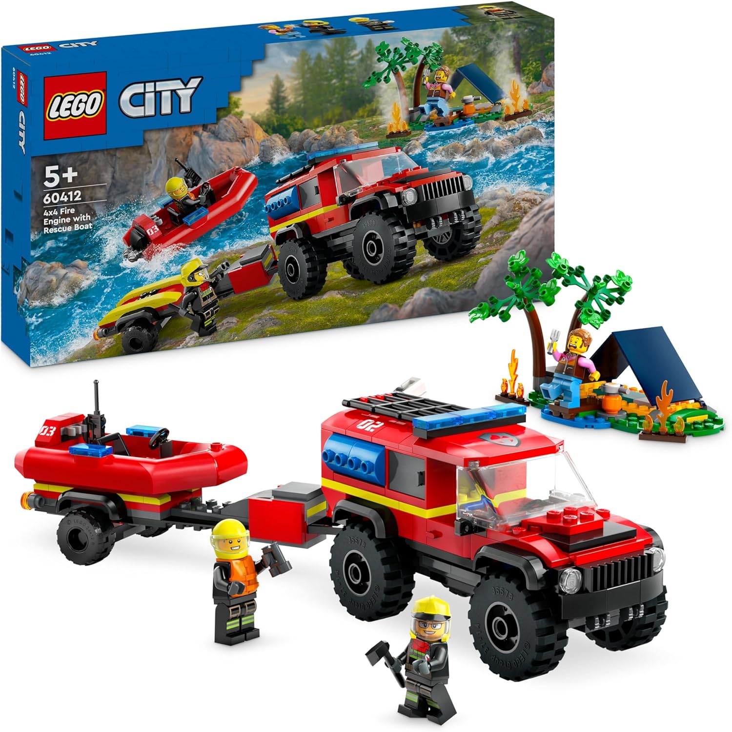 LEGO 60412 FUORISTRADA ANITNCENDIO E GOMMONE DI SALVATAGGIO CITY