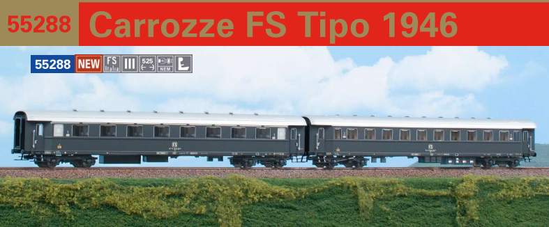 ACME 55288 SET 2 CARROZZE FS TIPO 1946