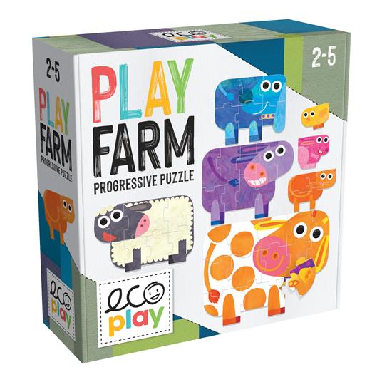 HEADU MU28658 PLAY FARM 7 ANIMALI CON GRNDI PEZZI