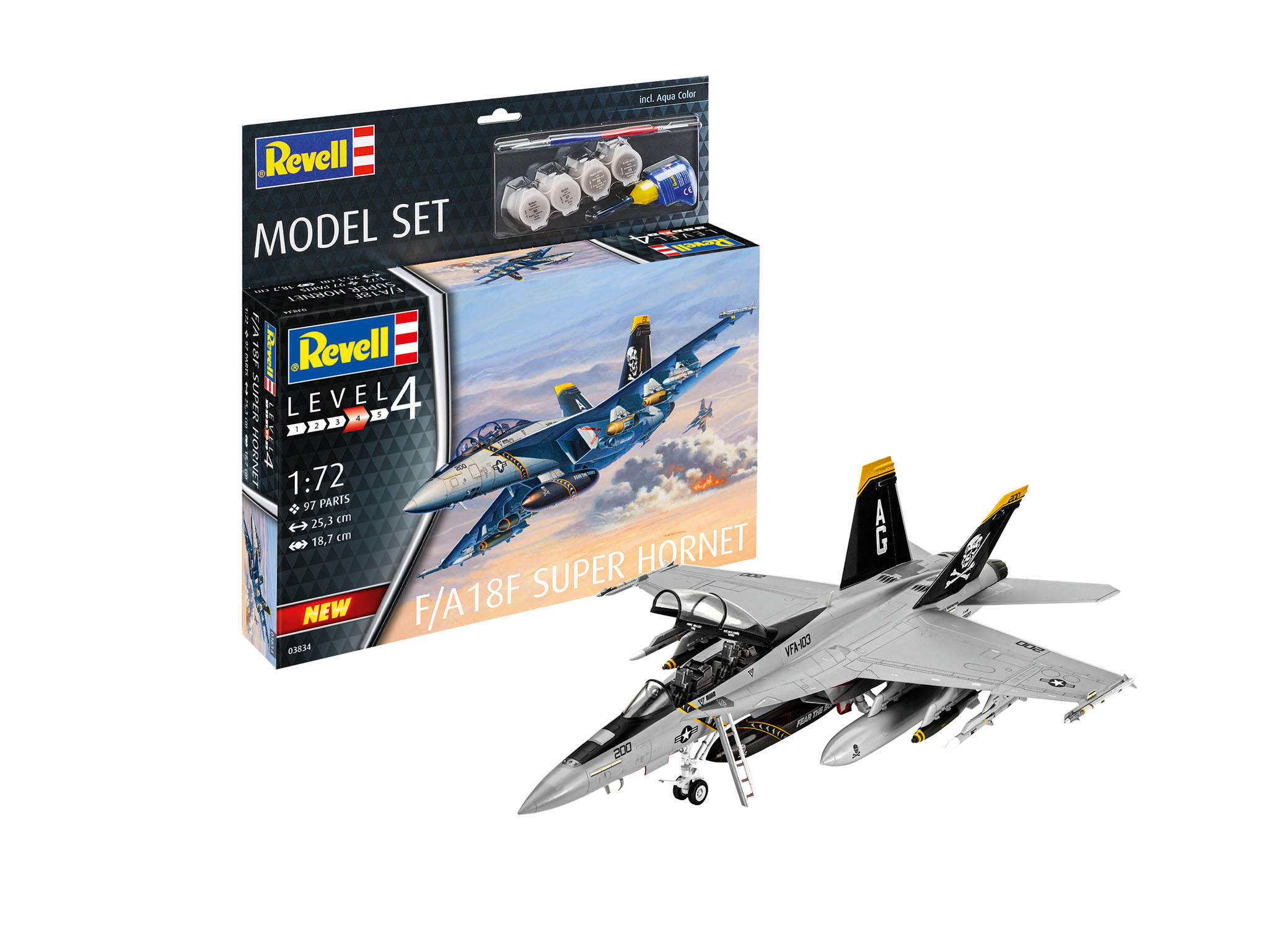 REVELL 63834 KIT DI MONTAGGIO F/A-18F SUPER HORNET SCALA 1/72