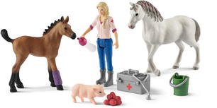 SCHLEICH 2542486 VETERINARIA CON PULEDRO E CAVALLO