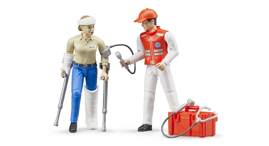 BRUDER 62710 PERSONAGGI CON ACCESSORI AMBULANZA