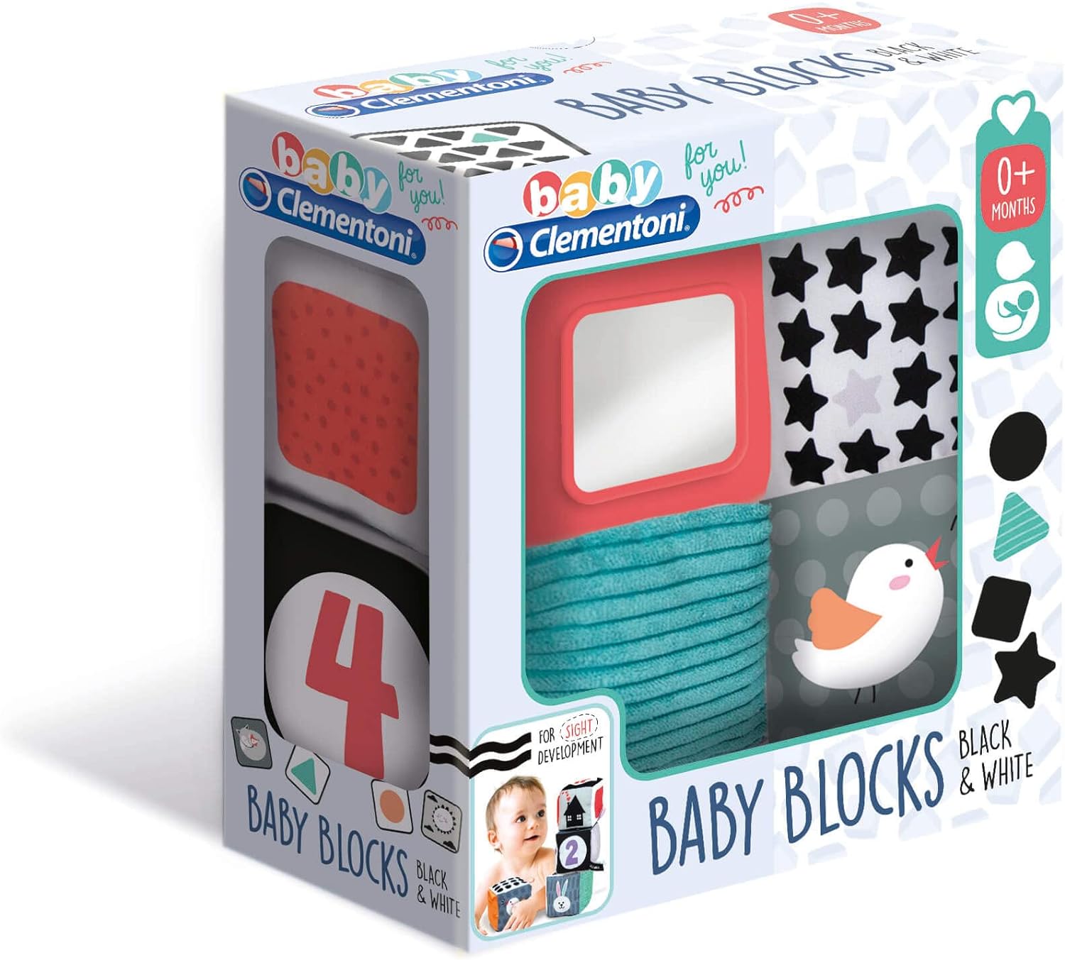 CLEMENTONI 17321 BLACK & WHITE SOFT ACTIVITY BLOCKS