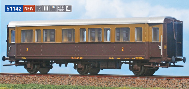 ACME 51142 CARROZZA A TRE ASSI FS TIPO 1904