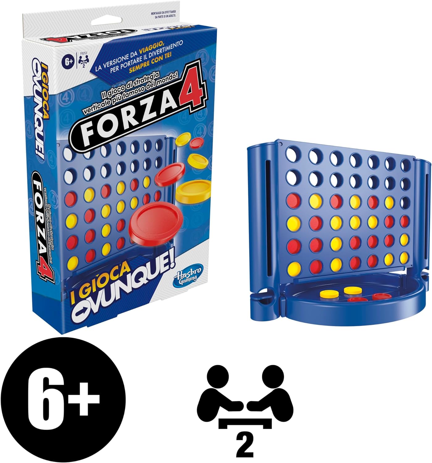 HASBRO D8253IC0 FORZA 4 GIOCA OVUNQUE