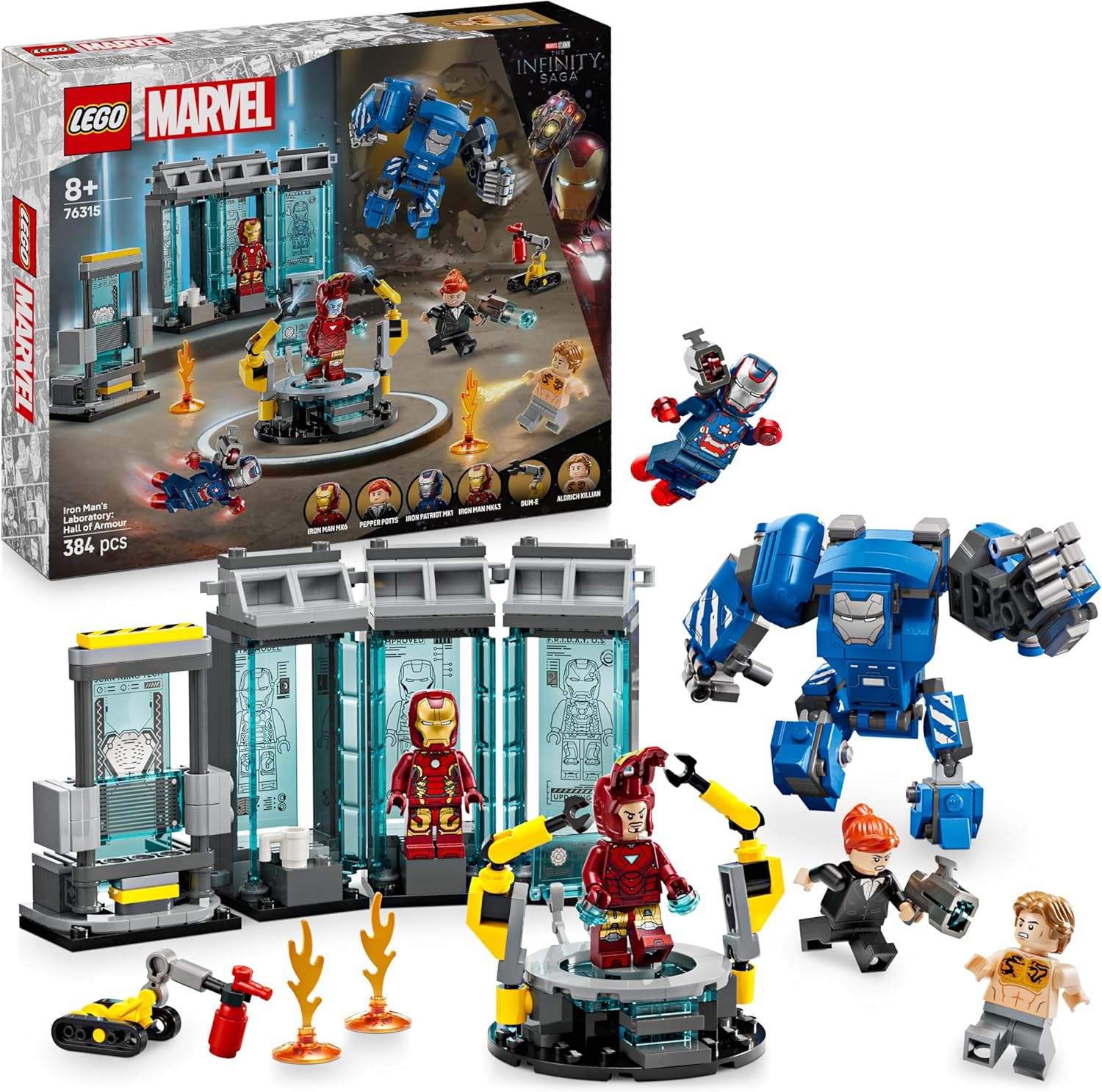 LEGO 76315 LABORATORIO DI IRON MAN SALA DELLE ARMATURE SUPER HEROES