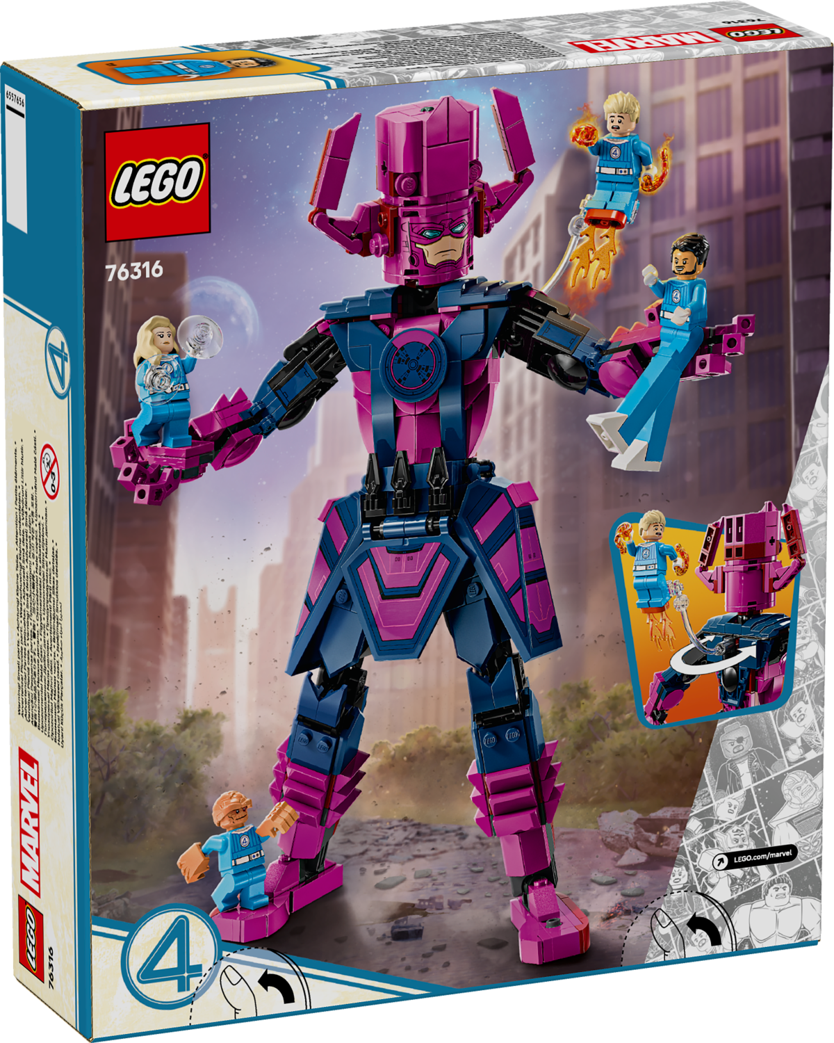 LEGO 76316 FANTASTICI QUATTRO CONTRO PERSONAGGIO COSTRUIBILE DI GALACTUS MARVEL