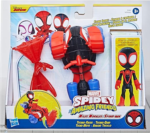 HASBRO D74555 SPIDEY VEICOLO CON PERSONAGGIO MILES TECHNO RACER