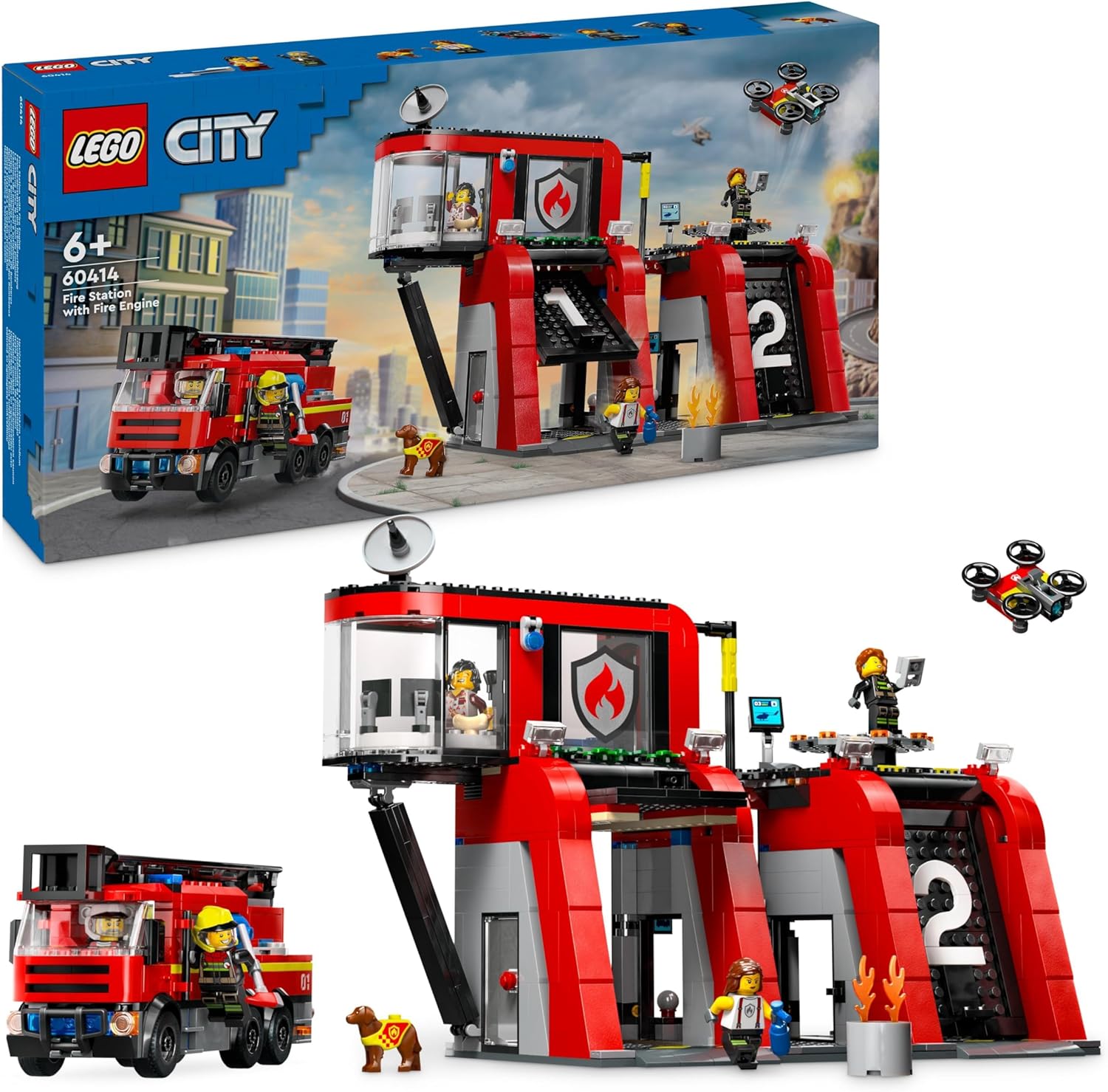 LEGO 60414 CASERMA DEI POMPIERI E AUTOPOMPA CITY