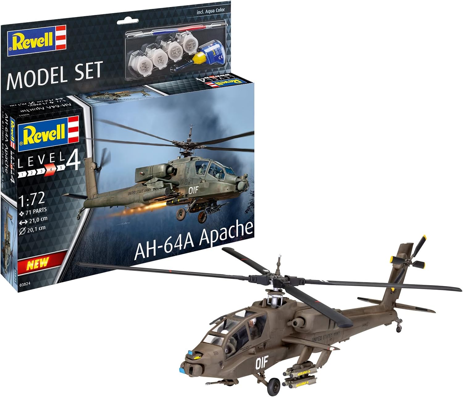 REVELL 63824 KIT DI MONTAGGIO APACHE SCALA 1/72