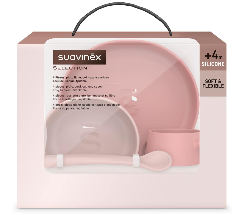 SUAVINEX 401543 SET SVEZZAMENTO SILICONE ROSA