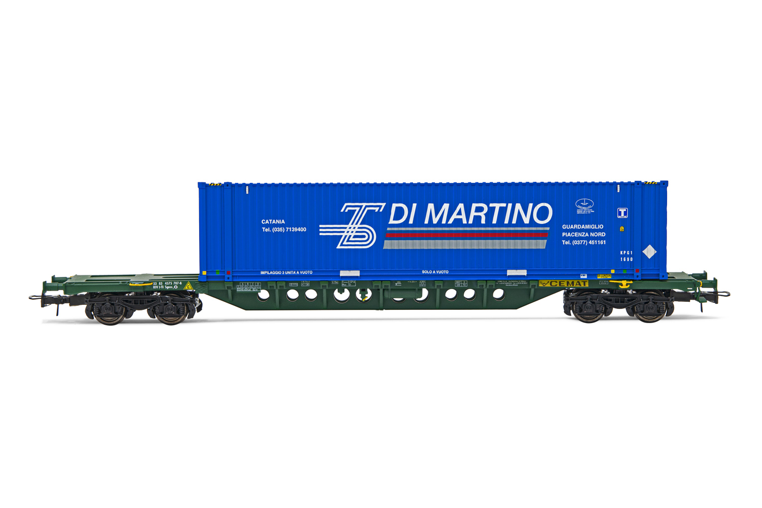 HORNBY HR6577 CARRO PORTA CONTAINER CON CONTAINER "DI MARTINO"