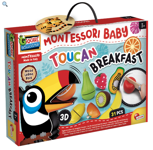 LISCIANI 98378 MONTESSORI LEGNO TUCANO TAGLIA FRUTTA