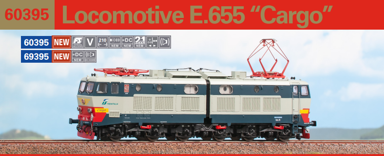 ACME 60395 LOCOMOTORE E655.542 LIVREA ORIGINE TRENITALI CARGO E SPARTINEVE ROSSI