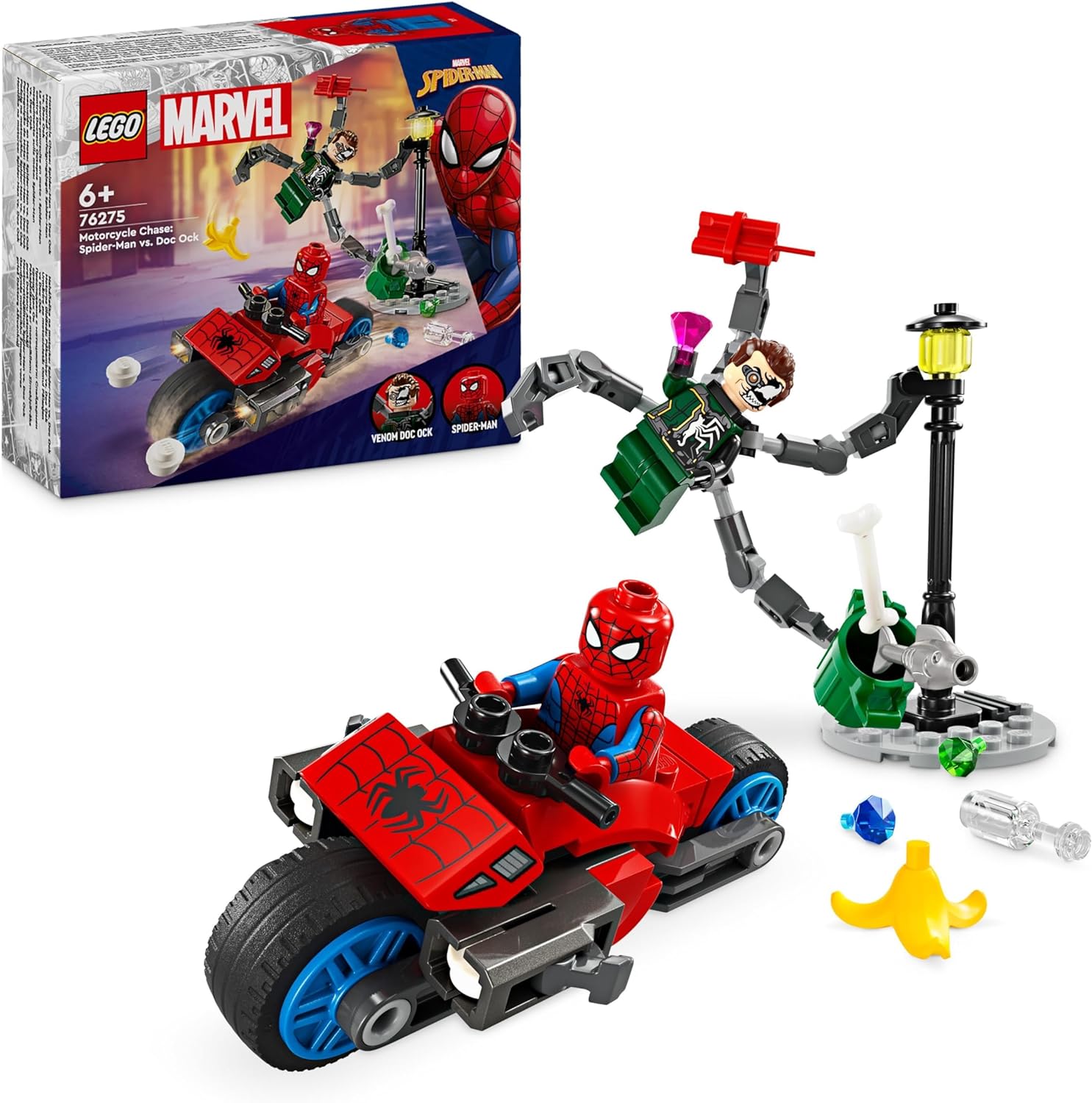 LEGO 76275 INSEGUIMENTO SULLA MOTO SPIDRMAN VS DOC OCK MARVEL