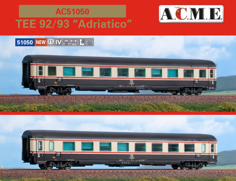 ACME 51050 CARROZZA DI 1^CLASSE PER TEE "ADRIATICO