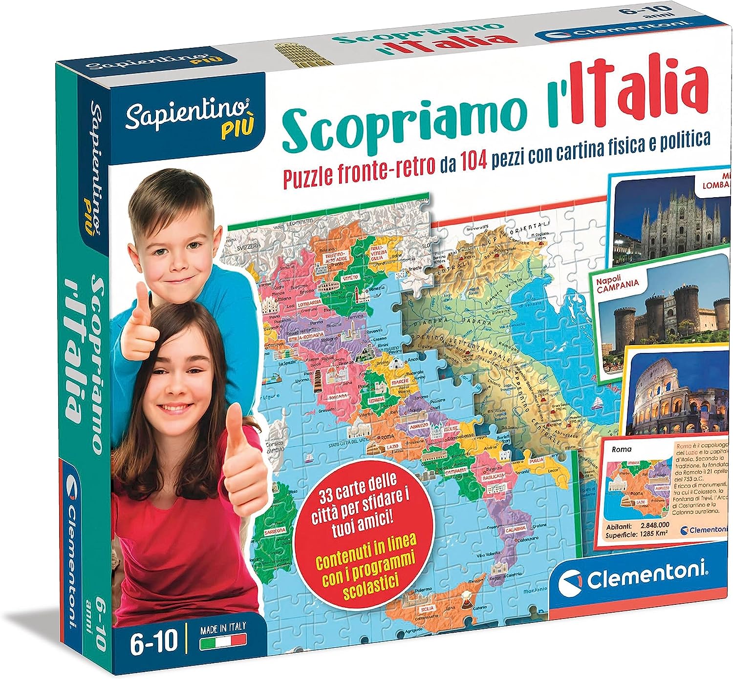 CLEMENTONI 16594 SAPIENTINO PIU' SCOPRIAMO L'ITALIA