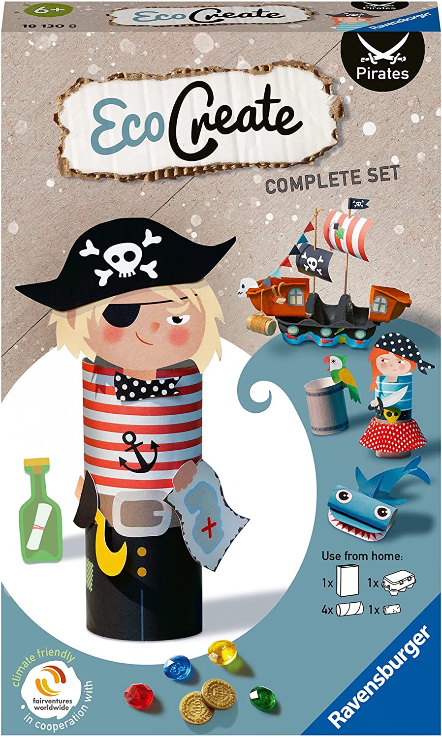 Ravensburger EcoCreate Mini Pirati – Kit Creativo Riciclo 6+ Anni - 2