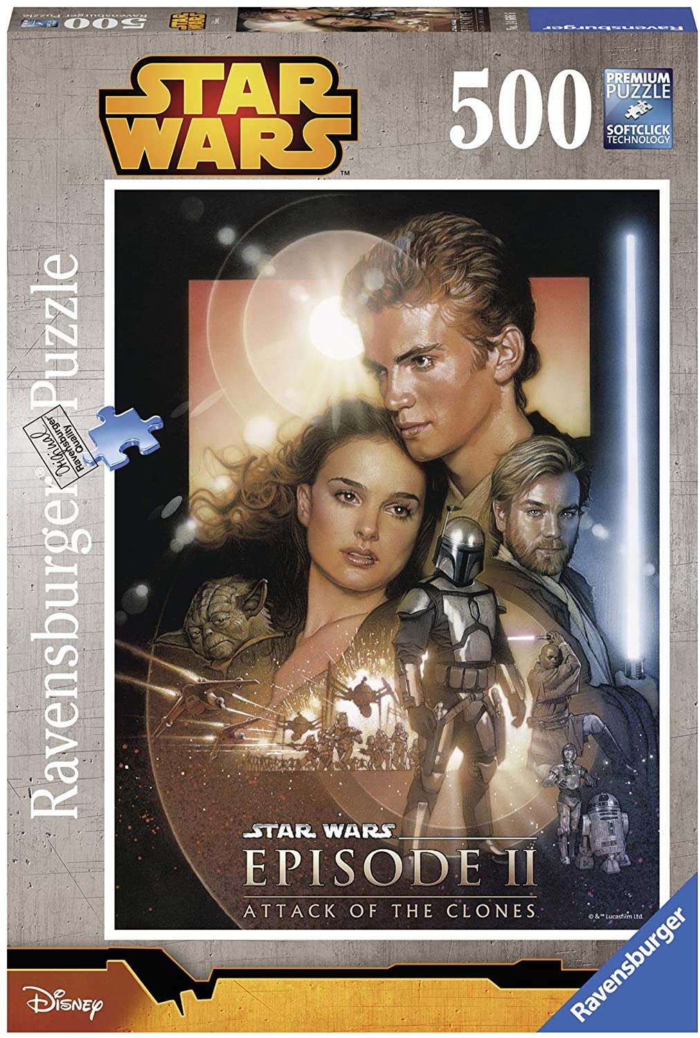 RAVENSBURGER 14666 PUZZLE DA 500 PZ. L'ATTACCO DEI CLONI STAR WARS