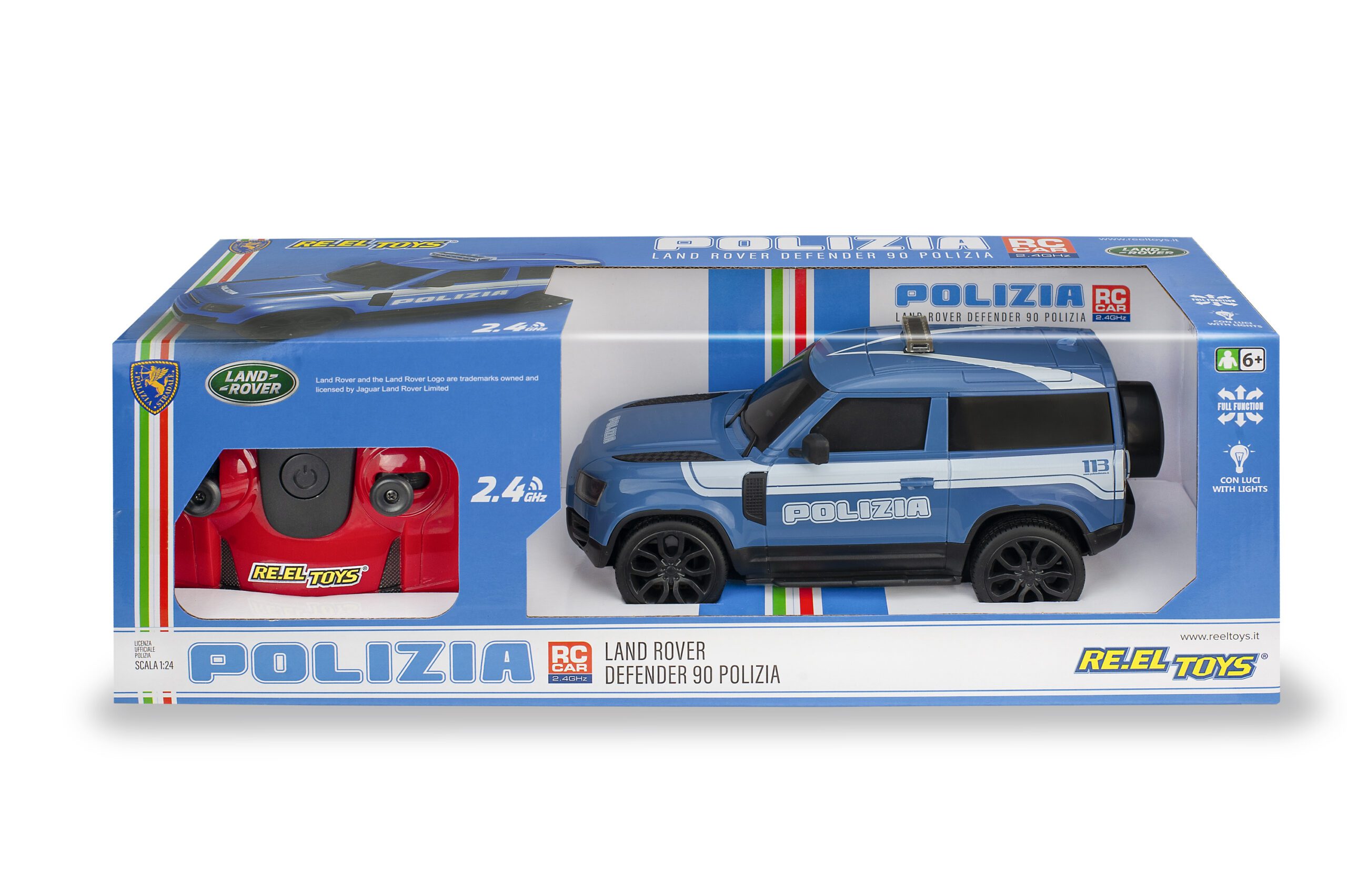 RE.EL TOYS 2341A  AUTO RC LAND ROVER DEFENDER POLIZIA